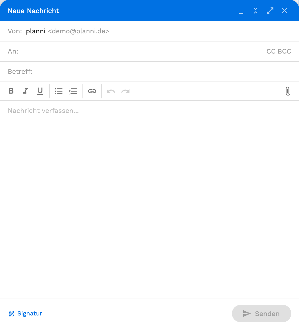 E-Mail-Editor für Teilnehmer